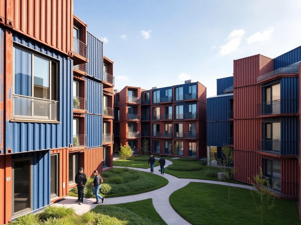 Studentato realizzato con moduli abitativi impilati